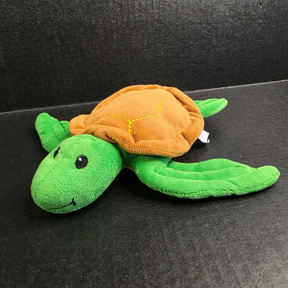 RINCO Green Sea Turtle Plush Brown Shell Mini 7" Stuffed Animal 2009